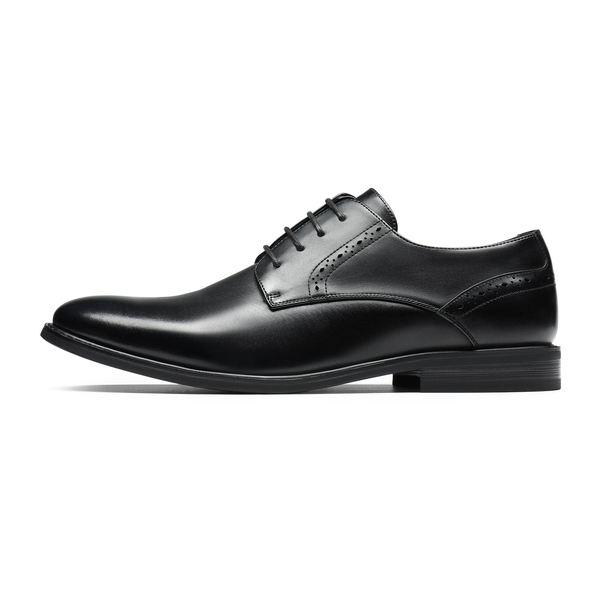 Men's Polished PU Leather Oxford Shoes - BLACK - 2